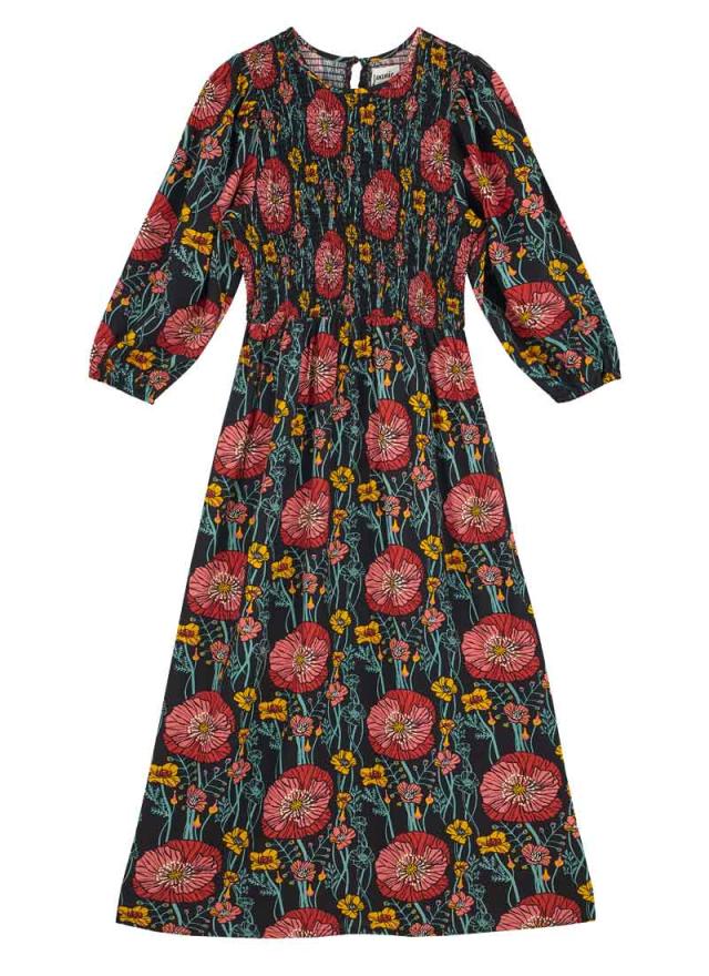 Joanie Clothing Belle Poppy Print Puff Sleeve Dress