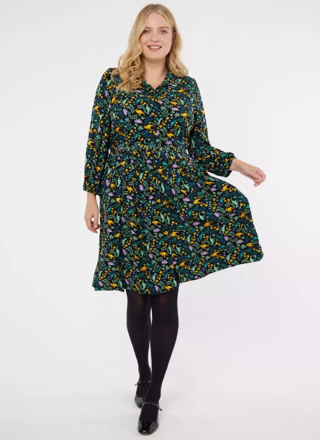 Joanie Clothing Andi Dinosaur Print Dress