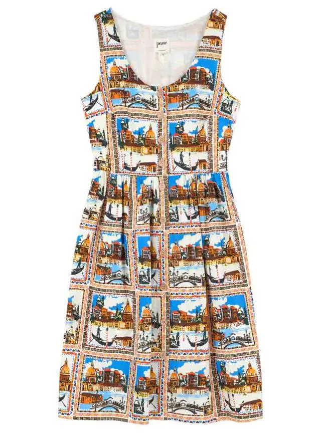 Joanie Clothing Vada Venice Postcard Print Sundress