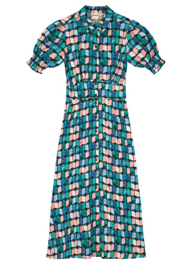 Joanie Clothing Finette Book Print Midaxi Tea Dress 