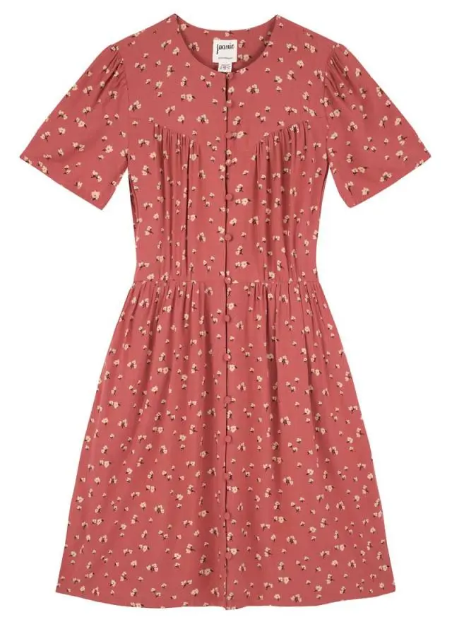 Joanie Clothing Ida Ditsy Floral Print Tea Dress 