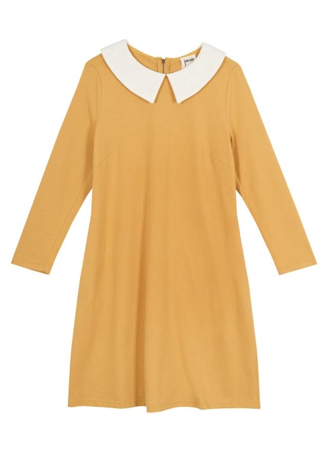 Joanie Clothing Suzy Contrast Collar Jersey Swing Dress 