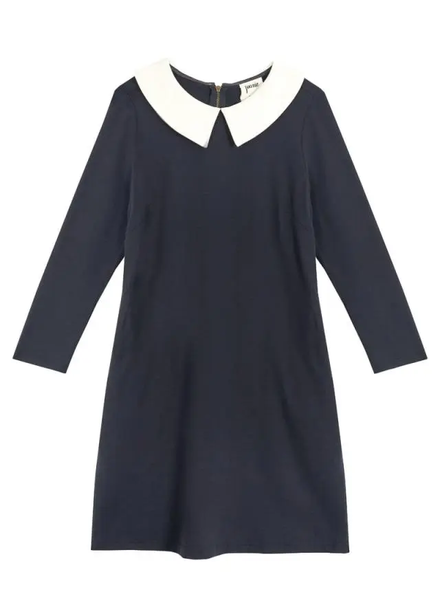 Joanie Clothing Suzy Contrast Collar Jersey Swing Dress 