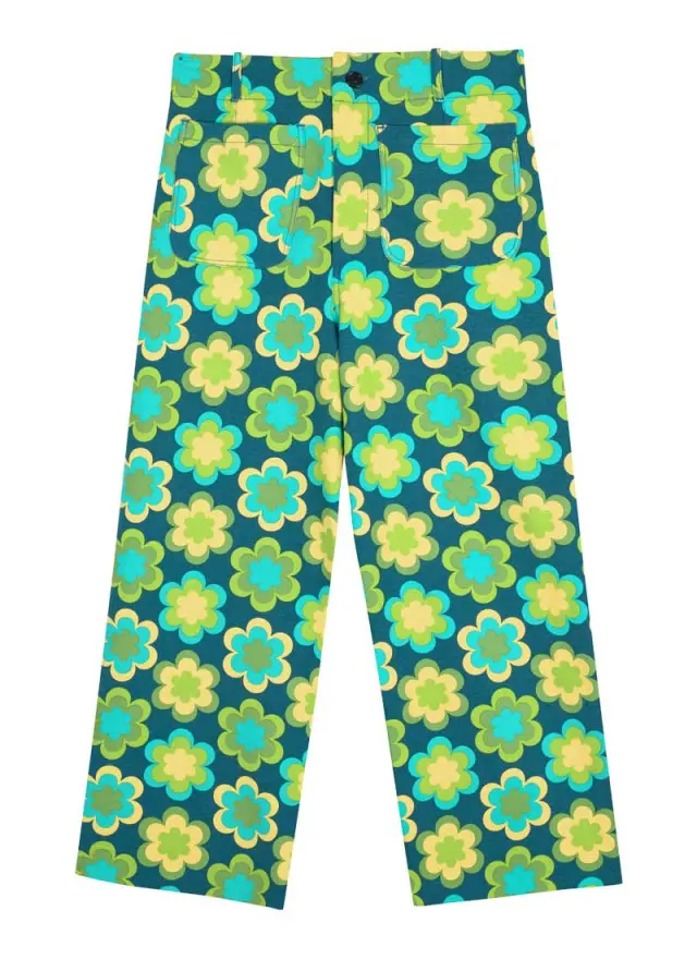 Joanie Clothing Pippa Retro Daisy Print High Waist Trousers 