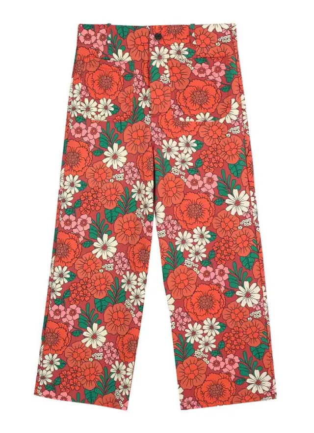 Joanie Clothing Pippa Vintage Floral Print High Waist Trousers 