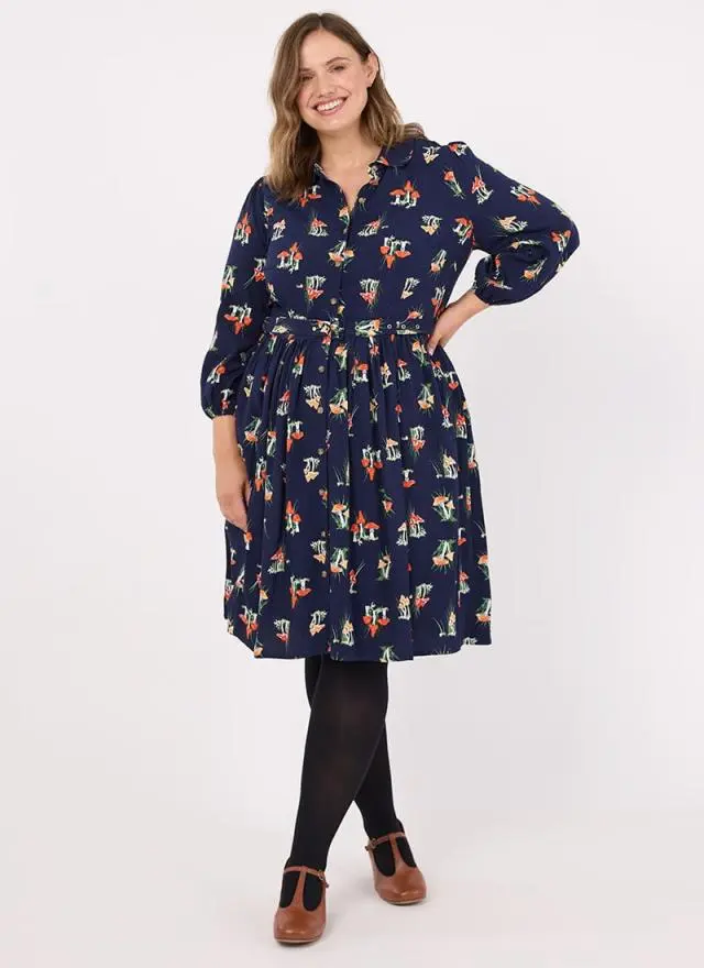 Joanie Clothing Andi Mushroom Print Shirt Dress 