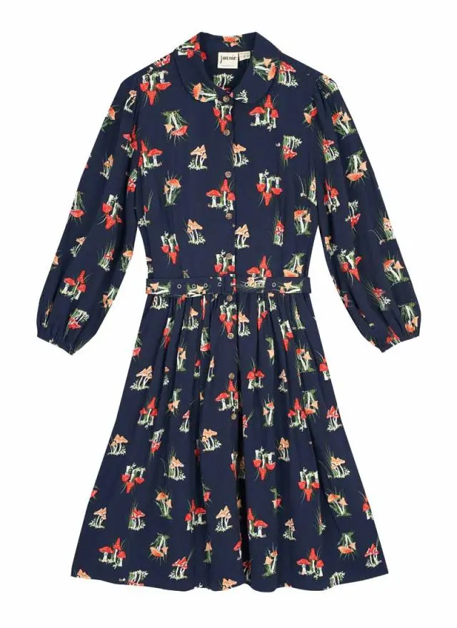 Joanie Clothing Andi Mushroom Print Shirt Dress 