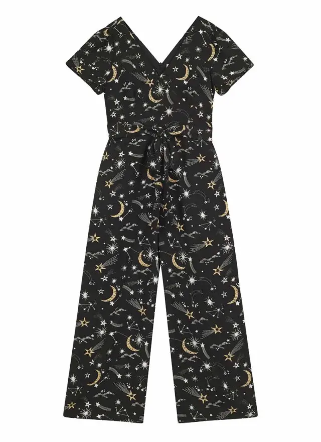 Joanie Clothing Jerry Celestial Star & Moon Print Jumpsuit 