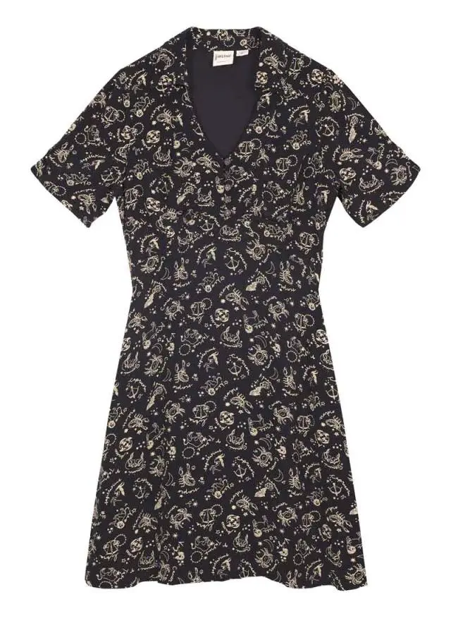 Joanie Clothing Josephine Zodiac Print Tea Dress