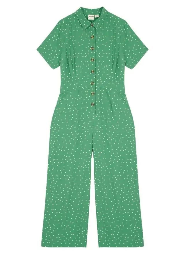 Joanie Clothing Max Spot Print Short Sleeve Boilersuit 