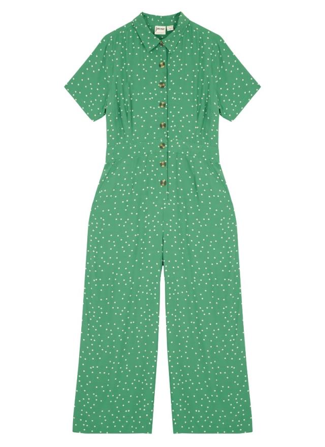 Joanie Clothing Max Spot Print Short Sleeve Boilersuit 