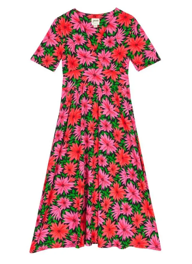 Joanie Clothing Thea Dahlia Floral Print Jersey Midaxi Dress