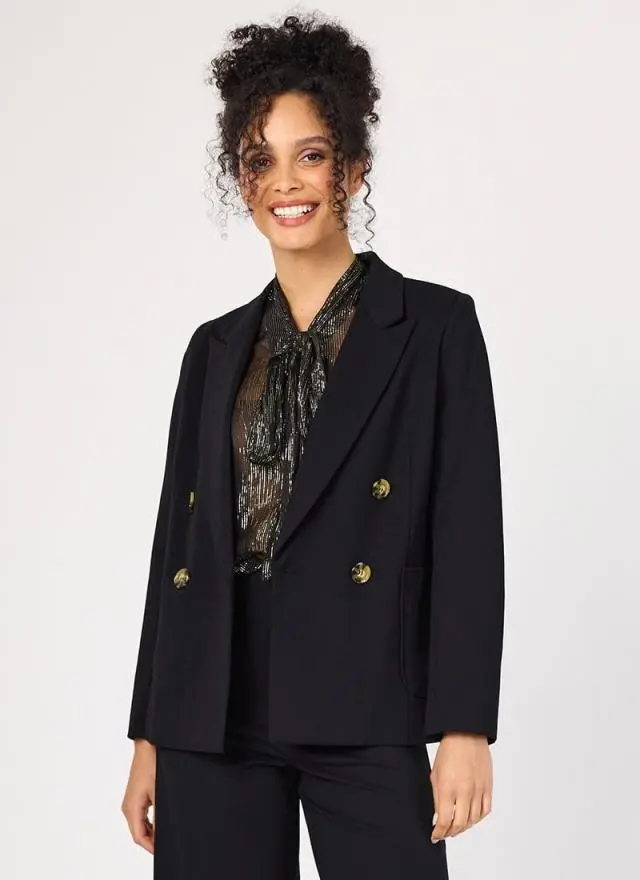 Joanie Clothing Richy Black Soft Tailored Blazer 