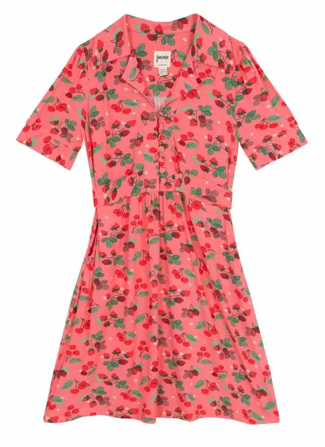 Joanie Clothing Eleanor Berry Print Jersey Tea Dress 