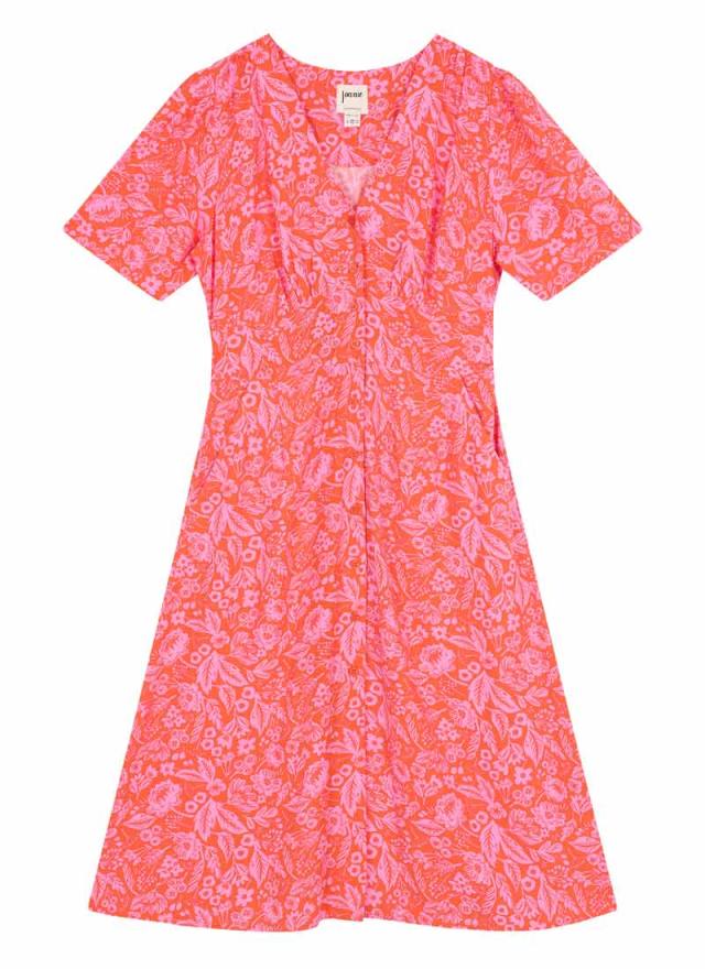 Joanie Clothing Manon Pink Floral Print Button