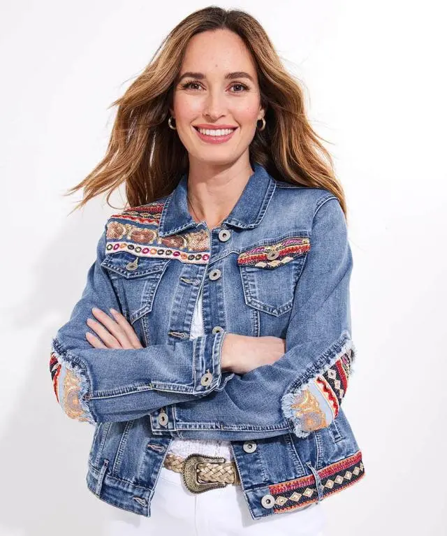 Joe Browns Remarkable Embellished Stretch Denim Jacket