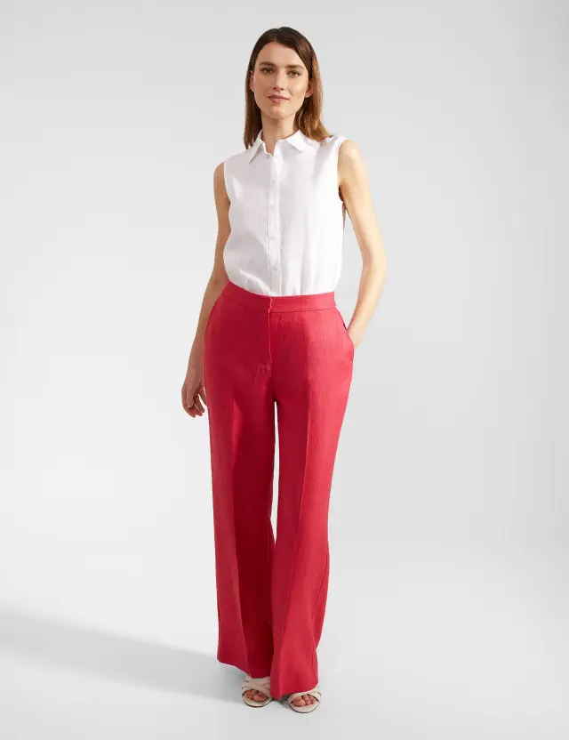 Hobbs Women's Pure Linen Ankle Grazer Trousers 