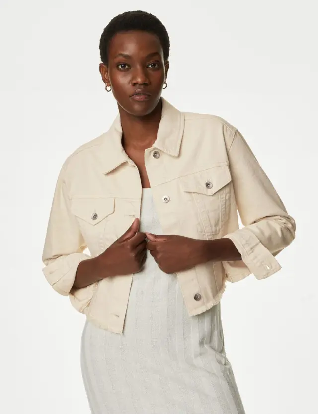 M&S Women's Denim Cropped Jacket 