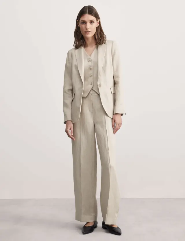 Jaeger Women's Pure Linen Relaxed Blazer 