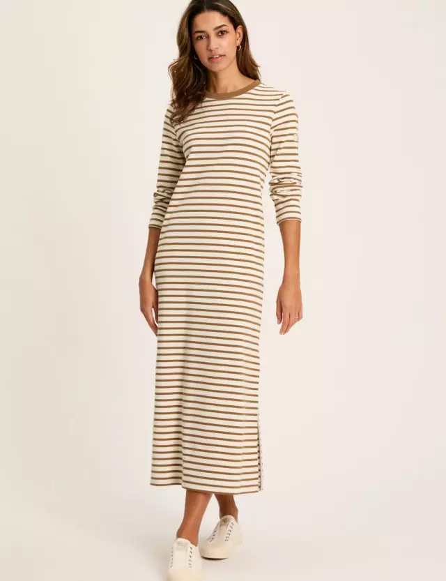 Joules Women's Pure Cotton Striped Maxi Shift Dress 