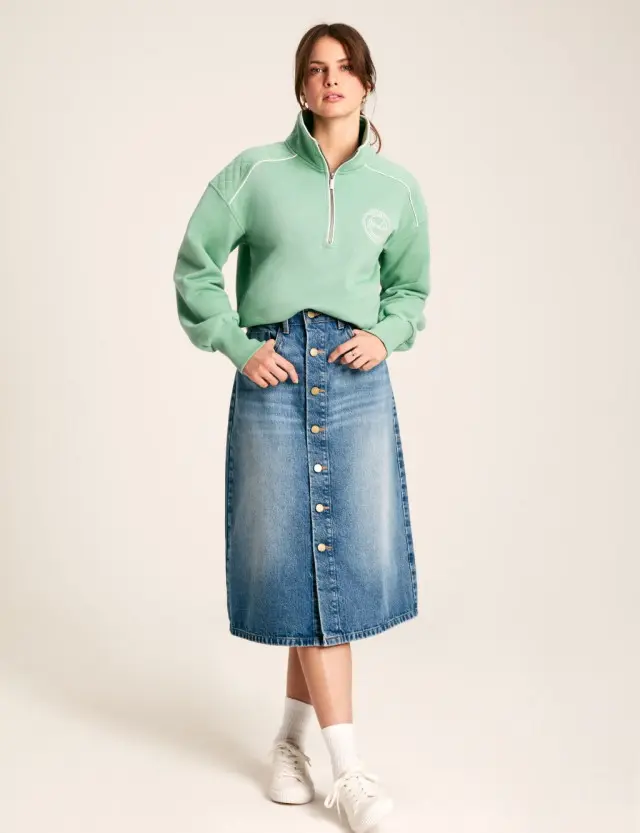 Joules Women's Denim Midi Skirt 