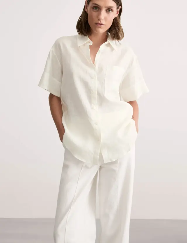 Jaeger Women's Pure Linen Shirt 