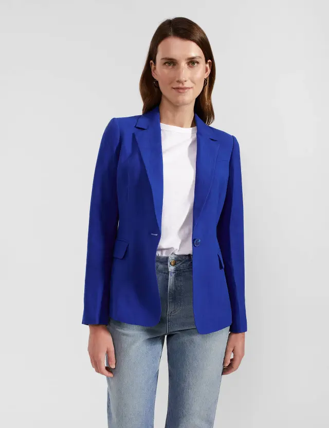 Hobbs Women's Silk Rich Single Breasted Blazer 