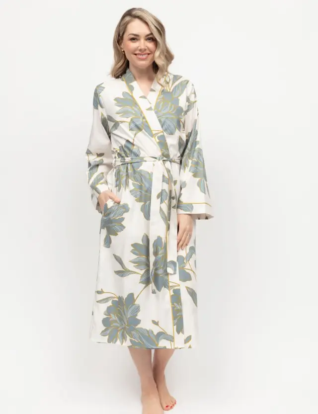 Cyberjammies Women's Cotton Modal Floral Dressing Gown 