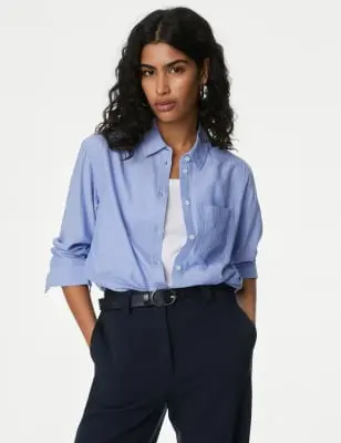 M&S Women's Pure Cotton Collared Shirt 