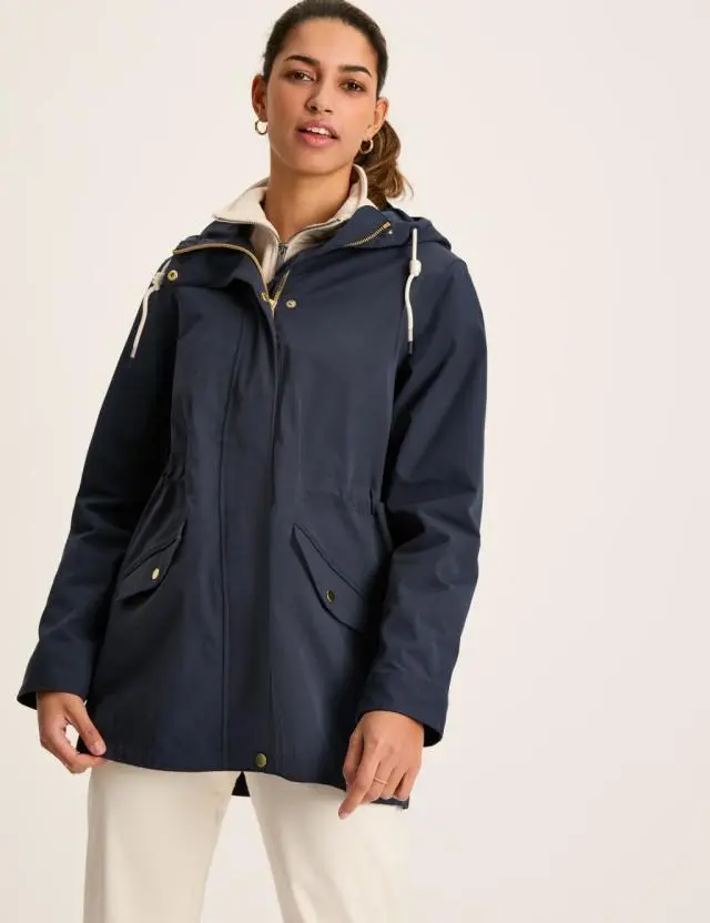 Joules Women's Cotton Rich Hooded Raincoat 