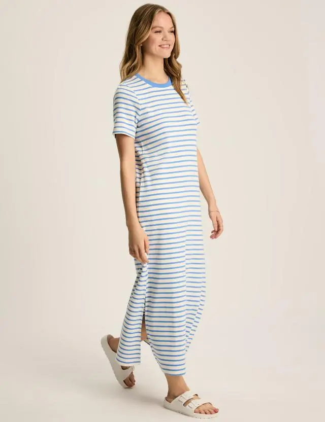 Joules Women's Pure Cotton Striped Maxi Column Dress 