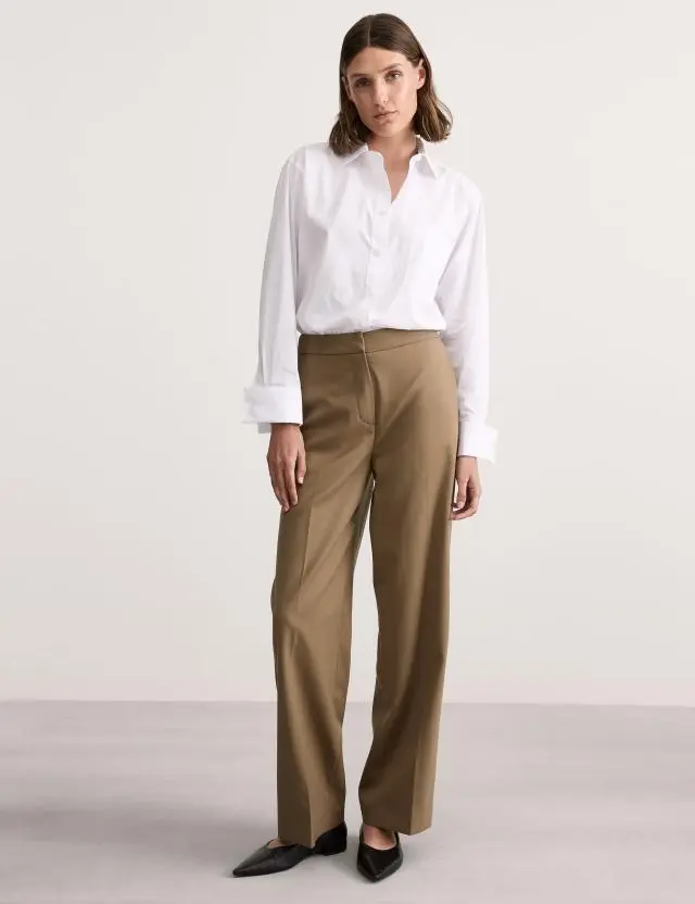 Jaeger Women's Wool Rich Straight Leg Trousers 