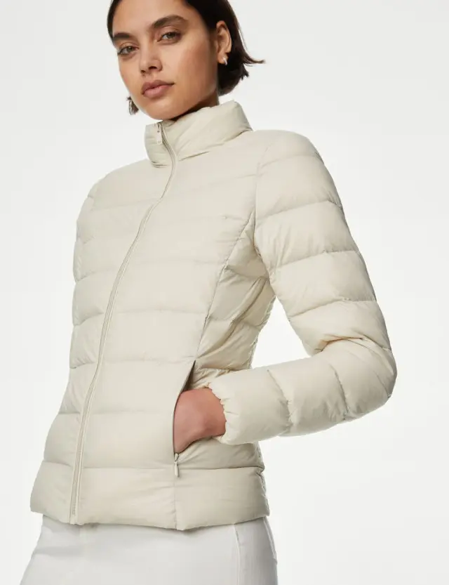 M&S Women's Feather & Down Quilted Packaway Puffer Jacket 