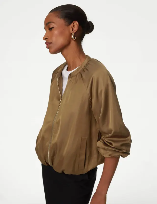 Autograph Women's Satin Bomber Jacket 