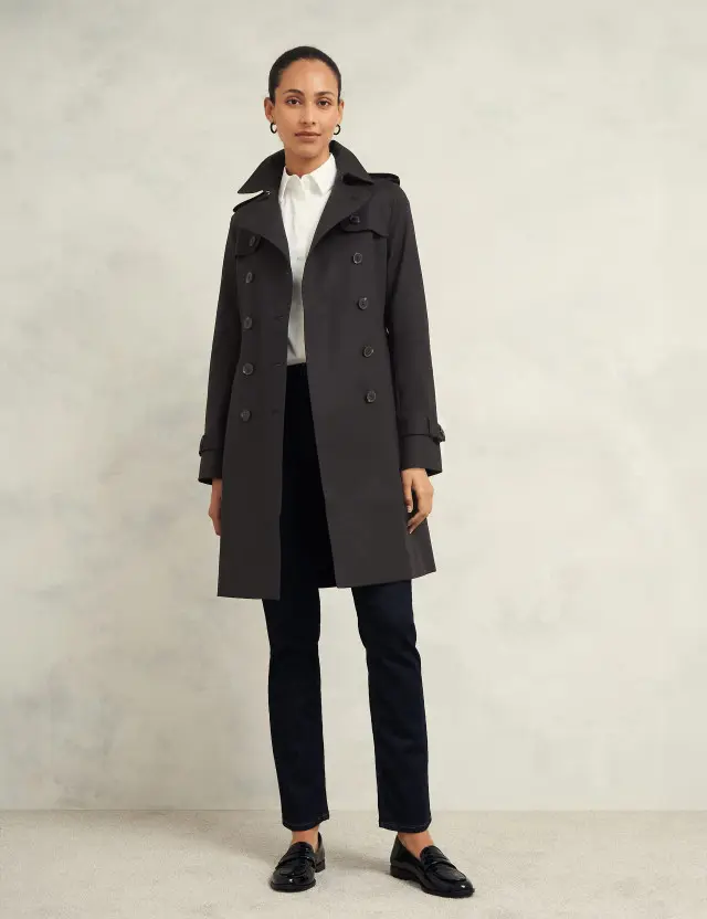 Hobbs Women's Cotton Rich Double Breasted Trench Coat 