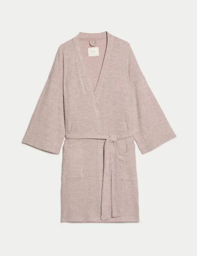 M&S Women's Cosy Waffle Dressing Gown 