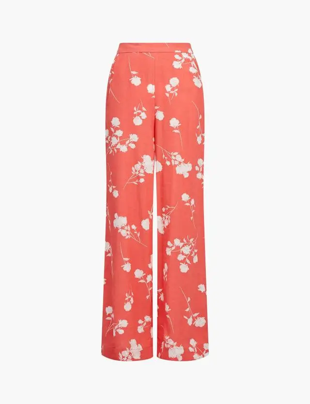 French Connection Women's Floral Elasticated Waist Relaxed Trousers 