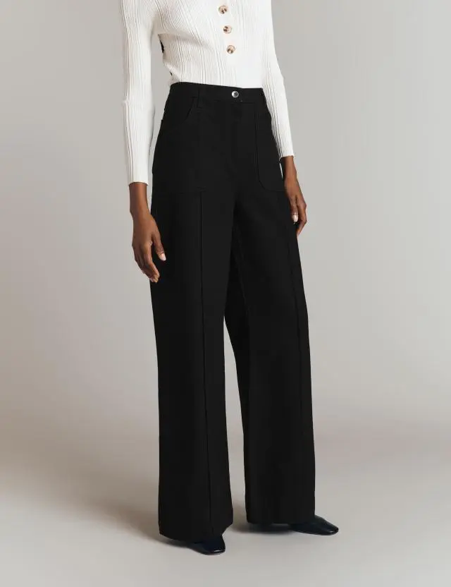 Ghost Women's Cotton Rich Wide Leg Trousers 