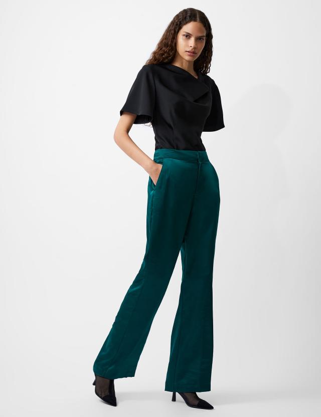 French Connection Women's Satin Wide Leg Trousers