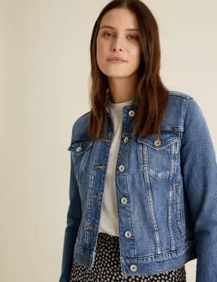 M&S Women's Denim Jacket with Stretch 