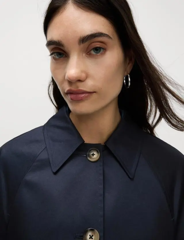 M&S Women's Cotton Rich Stormwear™ Car Coat