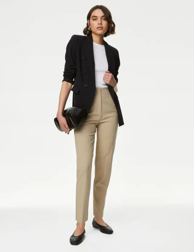 M&S Women's Tapered Ankle Grazer Trousers 
