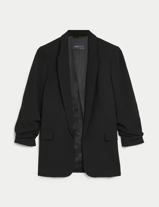 M&S Women's Ruched Sleeve Blazer 