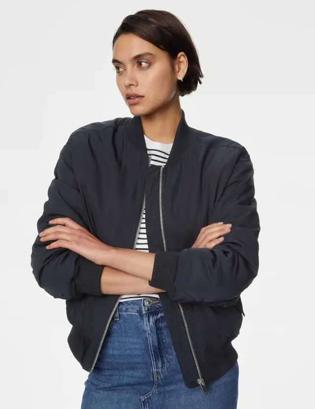 M&S Women's Padded Bomber Jacket 