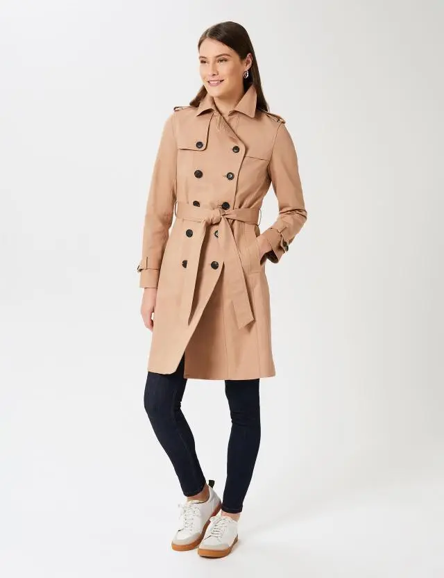 Hobbs Women's Saskia Water Resistant Belted Trench Coat 