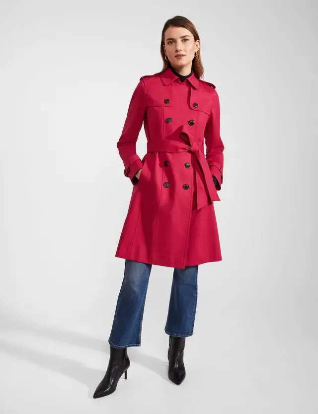 Hobbs Women's Cotton Rich Double Breasted Trench Coat 