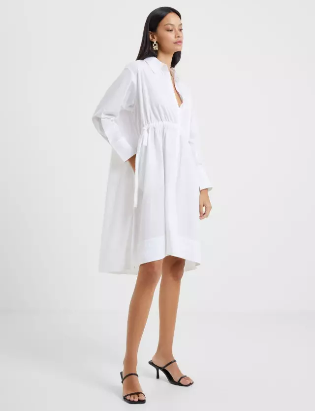 French Connection Women's Pure Cotton Knee Length Shirt Dress 