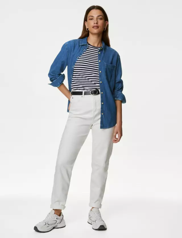 m&s ladies denim shirt