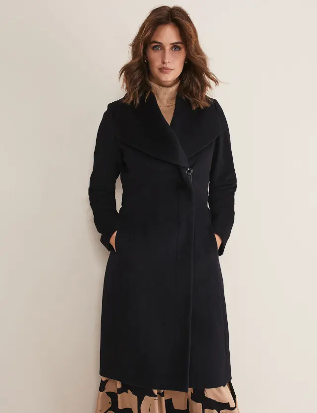 Phase Eight Women's Wool Rich Collared Wrap Coat 