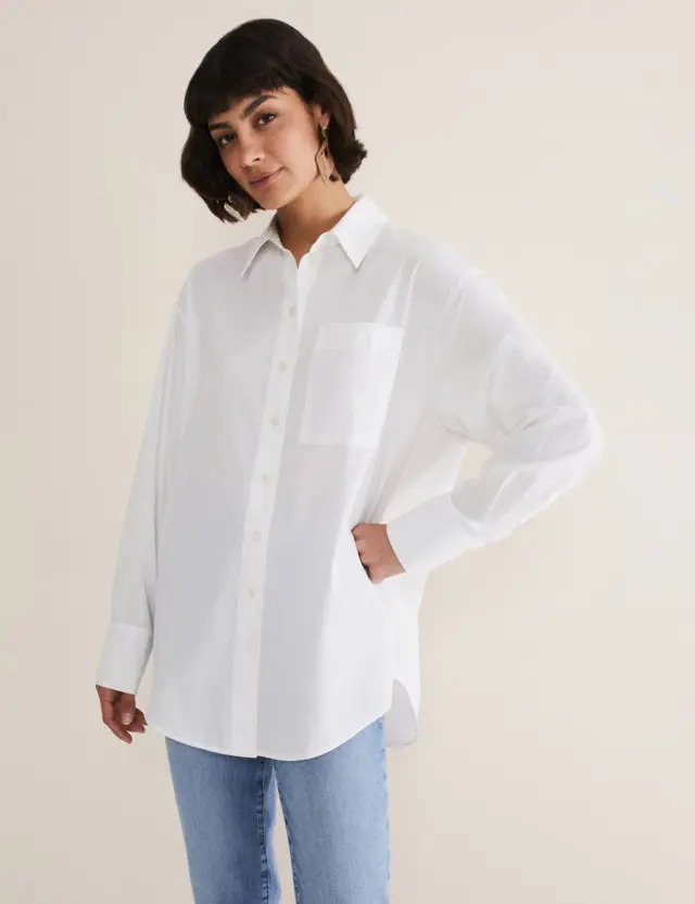 Phase Eight Women's Pure Cotton Collared Relaxed Shirt 